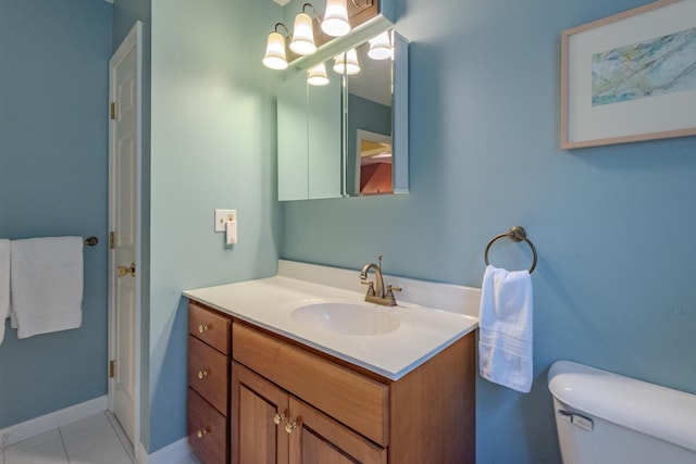 51 Tracy Cove Cir, Rome, ME 04963 - bathroom featuring vanity, a chandelier, and tile patterned flooring