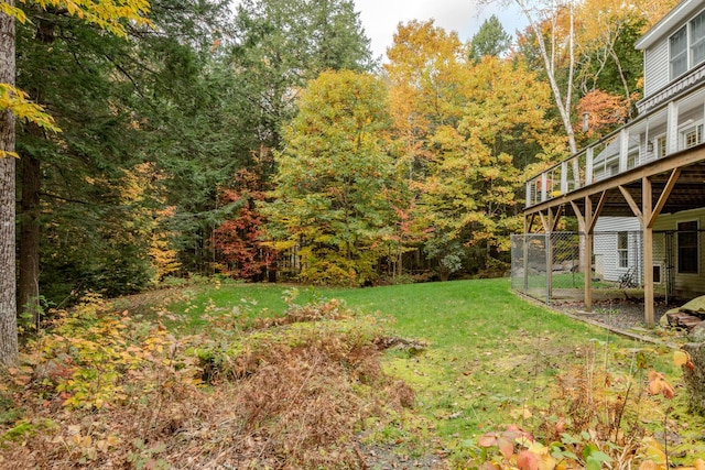 51 Tracy Cove Cir, Rome, ME 04963 - view of green lawn with a deck
