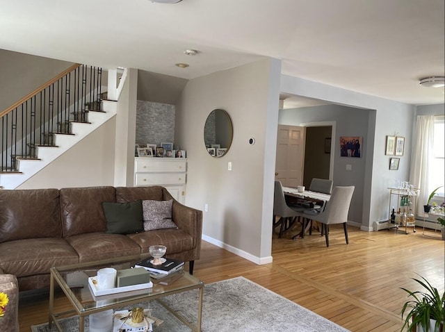 45 Tyler Ave, Bangor, ME 04401 - living room featuring hardwood / wood-style floors and stairway