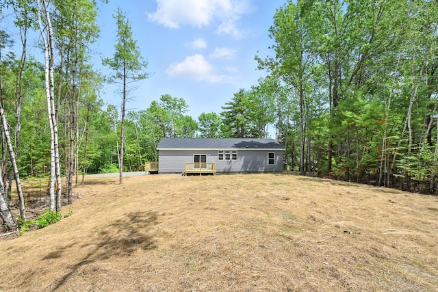 4 Willis Rd, Benton, ME 04901 - back of property featuring a wooden deck