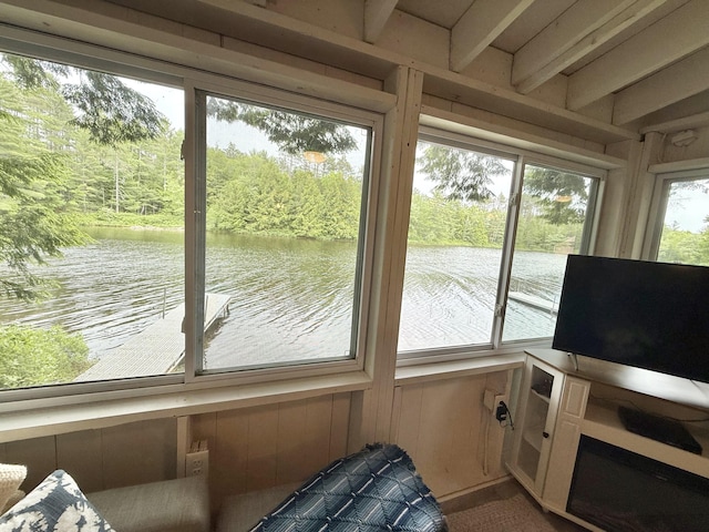 628 Springy Pond Rd, Otis, ME 04605 - sunroom / solarium featuring a water view