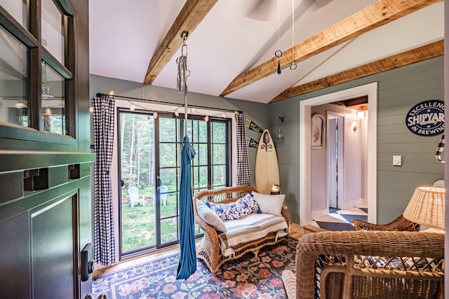 860 Gardiner Rd, Wiscasset, ME 04578 - sitting room featuring wood walls and wood finished floors