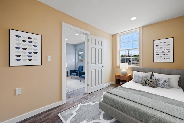 159 N St, Calais, ME 04619 - bedroom with dark wood-type flooring and recessed lighting