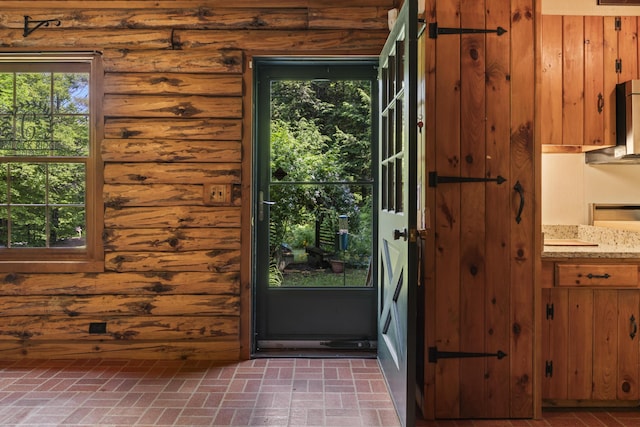 31 Convene Rd, Sebago, ME 04029 - entryway with brick flooring