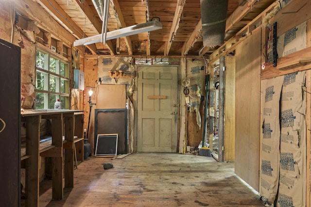 31 Convene Rd, Sebago, ME 04029 - miscellaneous room with hardwood / wood-style floors and a wooden ceiling with exposed beams