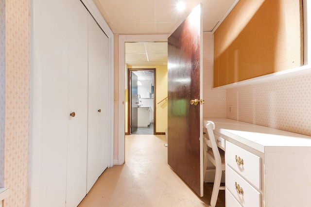 106 Bowdoinham Rd, Sabattus, ME 04280 - hall with a paneled ceiling and a desk