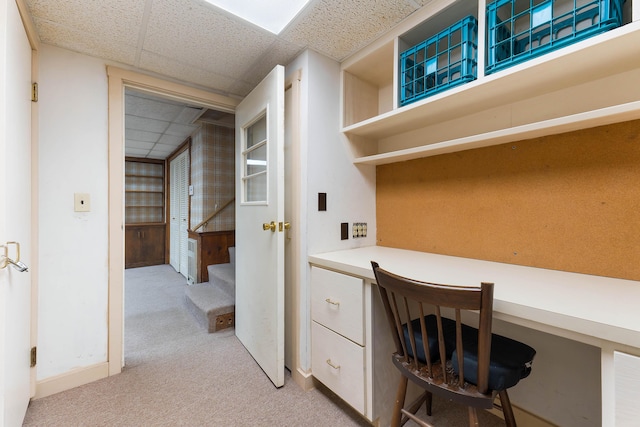 106 Bowdoinham Rd, Sabattus, ME 04280 - office with light carpet, built in desk, and a drop ceiling