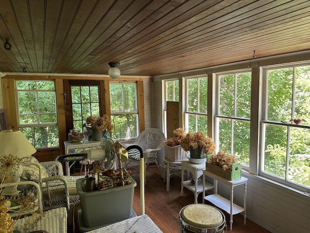 50 Church St, Weld, ME 04285 - sunroom featuring wood ceiling and wood finished floors