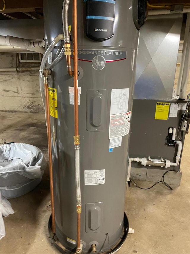 1165 Castine Rd, Penobscot, ME 04476 - utility room with water heater