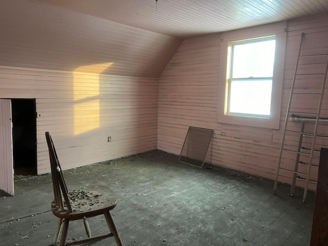 84 Pine St, Millinocket, ME 04462 - bonus room with lofted ceiling and wood walls
