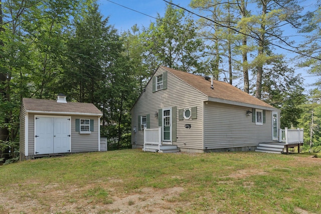 115 34th St, Acton, ME 04001 - rear view of property featuring a yard and a storage unit