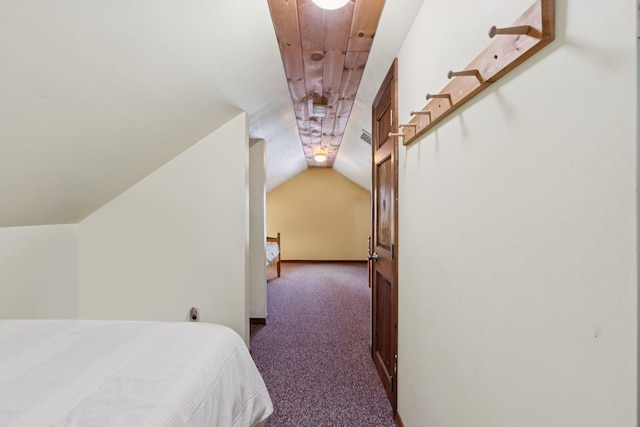 115 34th St, Acton, ME 04001 - carpeted bedroom featuring lofted ceiling
