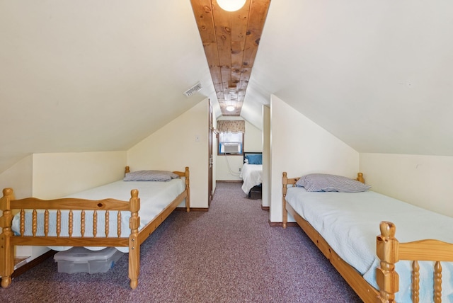 115 34th St, Acton, ME 04001 - carpeted bedroom featuring vaulted ceiling and baseboards