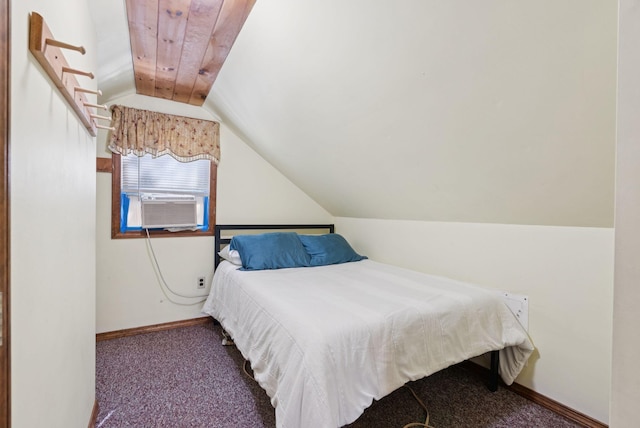 115 34th St, Acton, ME 04001 - carpeted bedroom featuring lofted ceiling and baseboards