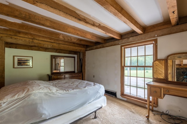 115 Swain Farm Rd, Rumford, ME 04276 - carpeted bedroom featuring beam ceiling