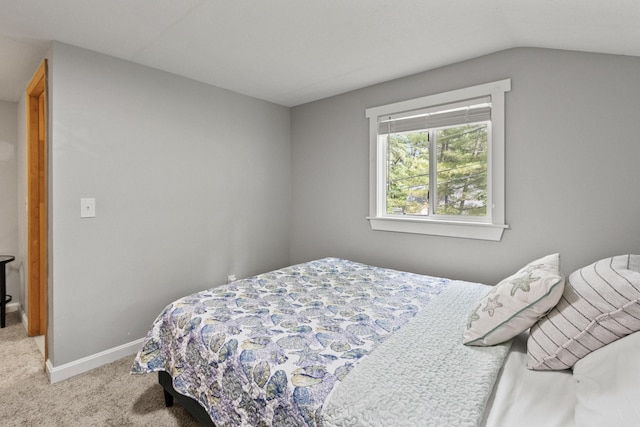 60 Butterworth Dr Unit 40, 46, Naples, ME 04055 - bedroom featuring light carpet and vaulted ceiling