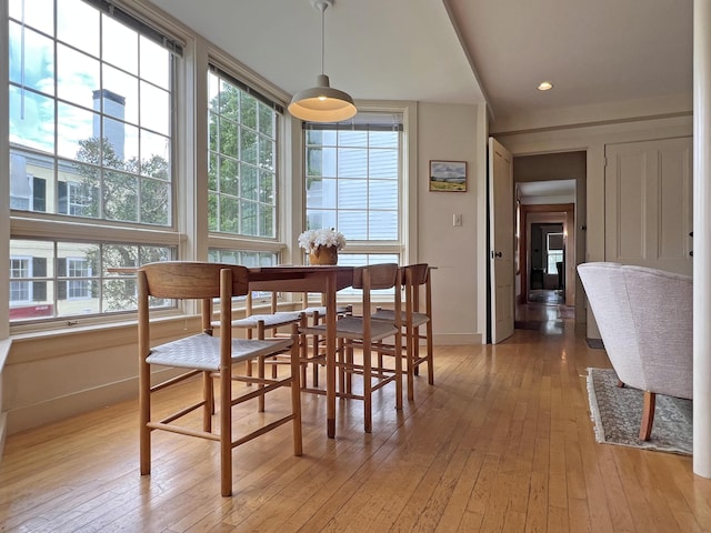 95 Main St, Castine, ME 04421 - dining space featuring light wood-style flooring and recessed lighting