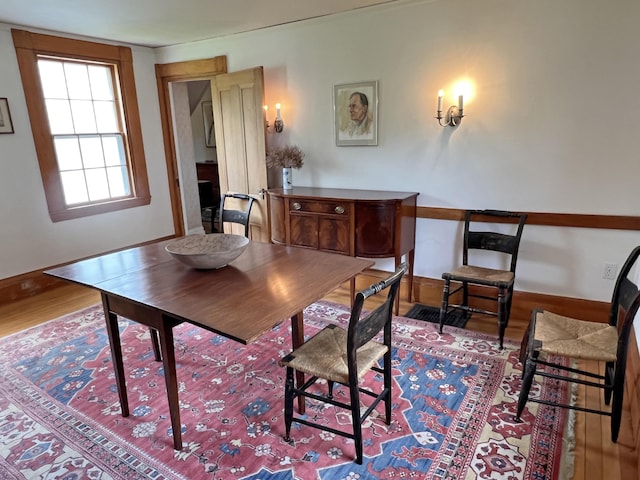 95 Main St, Castine, ME 04421 - dining area with wood finished floors and baseboards