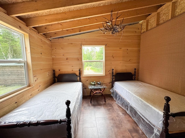 147 Loop Rd, Lincoln, ME 04457 - bedroom featuring hardwood / wood-style floors and wooden walls