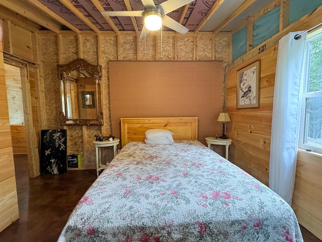 147 Loop Rd, Lincoln, ME 04457 - bedroom featuring wooden walls