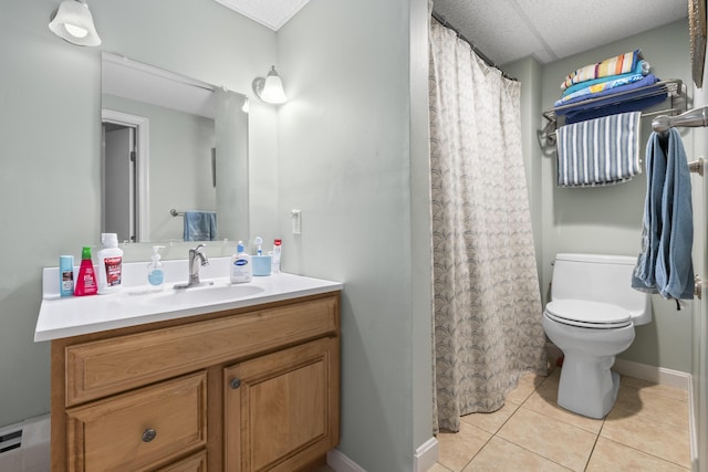 44 Ellen Cir, Yarmouth, ME 04096 - bathroom featuring vanity, tile patterned floors, and a shower with curtain