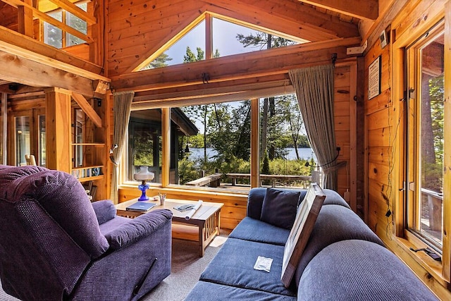 8 Horseshoe Is, Winthrop, ME 04364 - sunroom featuring vaulted ceiling