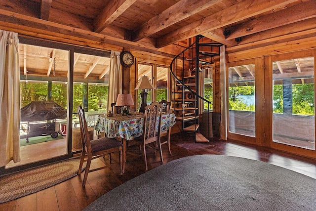 8 Horseshoe Is, Winthrop, ME 04364 - sunroom / solarium with beamed ceiling and plenty of natural light