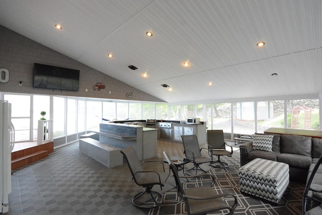 13 S Brook Ln, Eagle Lake, ME 04739 - sunroom / solarium with recessed lighting and high vaulted ceiling