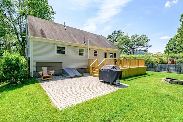 325 Ludlow St, Portland, ME 04102 - rear view of property featuring an outdoor fire pit, a patio, and a deck