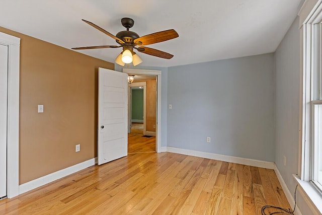 7 James St, Bingham, ME 04920 - empty room featuring ceiling fan and light wood-style flooring