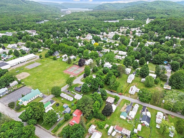 7 James St, Bingham, ME 04920 - aerial view of property's location featuring a forest and mountains