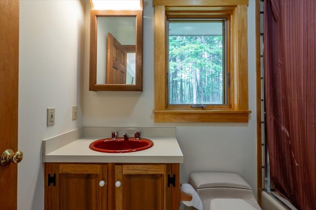 391 Main Rd, Islesboro, ME 04848 - bathroom with vanity and an enclosed shower