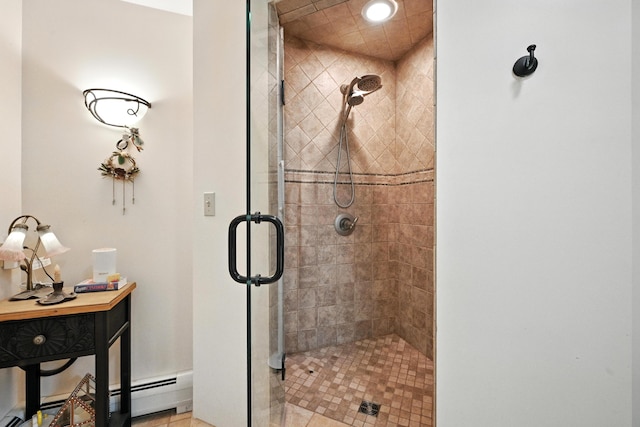 146 Lone Indian Trl, Augusta, ME 04330 - full bath with a stall shower and a baseboard heating unit