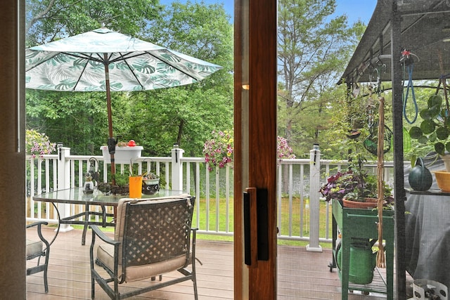 146 Lone Indian Trl, Augusta, ME 04330 - wooden terrace featuring outdoor dining space
