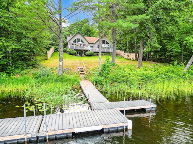 146 Lone Indian Trl, Augusta, ME 04330 - dock featuring a water view and a yard