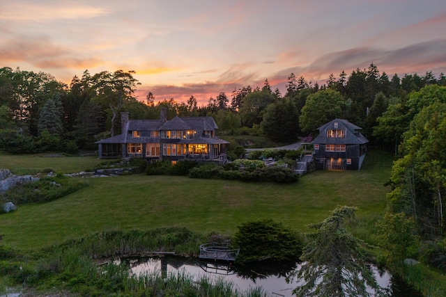 10 Cromwell Cove Rd, Harpswell, ME 04079 - aerial view at dusk of a forest view