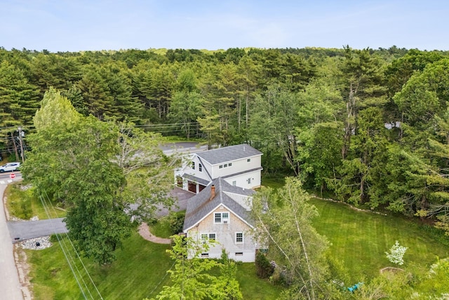 10 Burnell Dr, Yarmouth, ME 04096 - view from above of property featuring a forest
