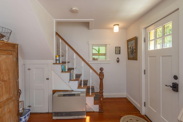 13 Gross Neck Rd, Waldoboro, ME 04572 - foyer entrance with wood finished floors and stairway