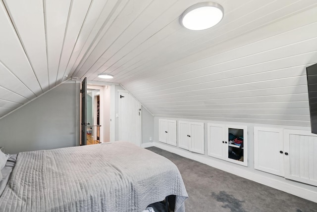 226 Seal Harbor Rd, Saint George, ME 04859 - bedroom with dark colored carpet and lofted ceiling