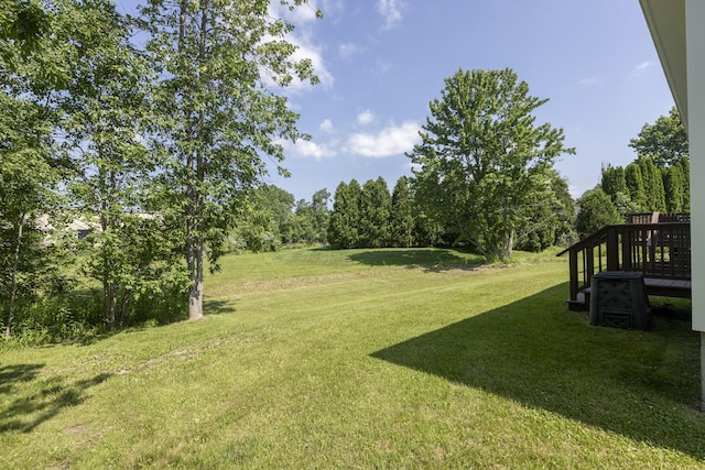 86 Allison Ave, Portland, ME 04103 - view of green lawn featuring a deck