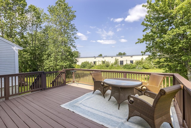 86 Allison Ave, Portland, ME 04103 - wooden terrace with outdoor dining space