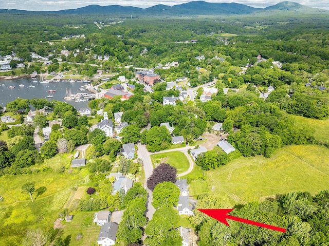 131 Russell Ave, Rockport, ME 04856 - aerial view of a water and mountain view and a forest