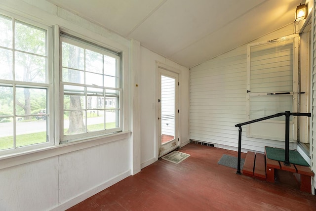 131 Russell Ave, Rockport, ME 04856 - unfurnished sunroom with vaulted ceiling