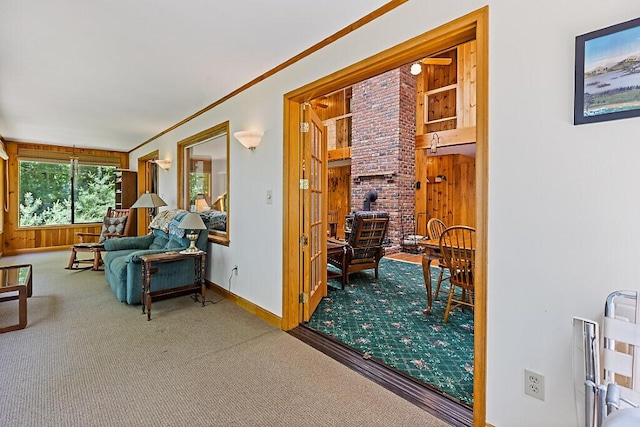 176 Perkins Beach Rd, Wayne, ME 04284 - corridor featuring carpet floors