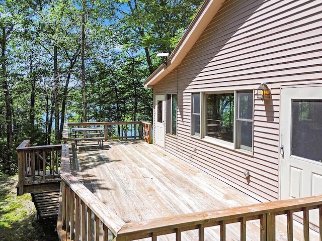 176 Perkins Beach Rd, Wayne, ME 04284 - view of deck