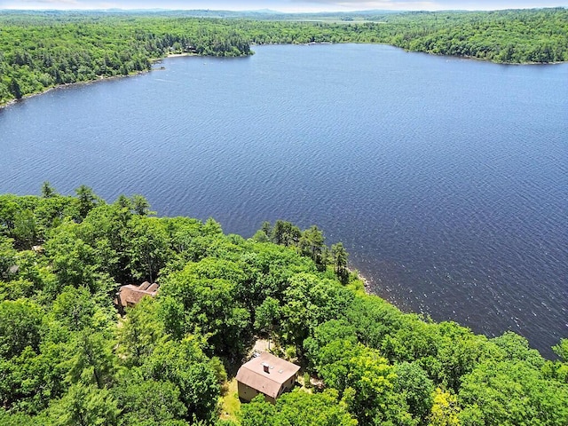 176 Perkins Beach Rd, Wayne, ME 04284 - bird's eye view of a heavily wooded area and a large body of water