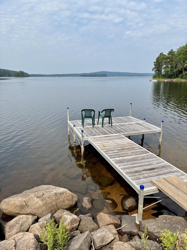 176 Perkins Beach Rd, Wayne, ME 04284 - dock area featuring a water view