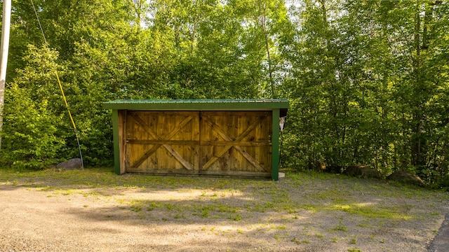30 Hillside Dr, Kingfield, ME 04947 - view of shed with a forest view