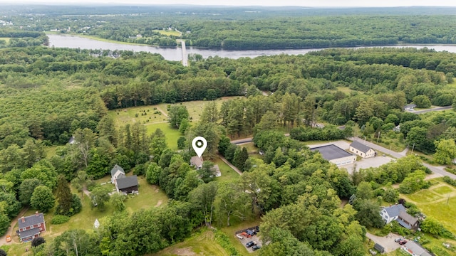 22 River Rd, Dresden, ME 04342 - aerial overview of property's location featuring a large body of water and a forest