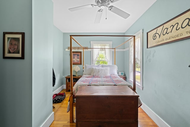 22 River Rd, Dresden, ME 04342 - bedroom with wood finished floors and a ceiling fan